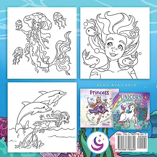 Mermaid Coloring Book: For Kids Ages 4-8, 9-12