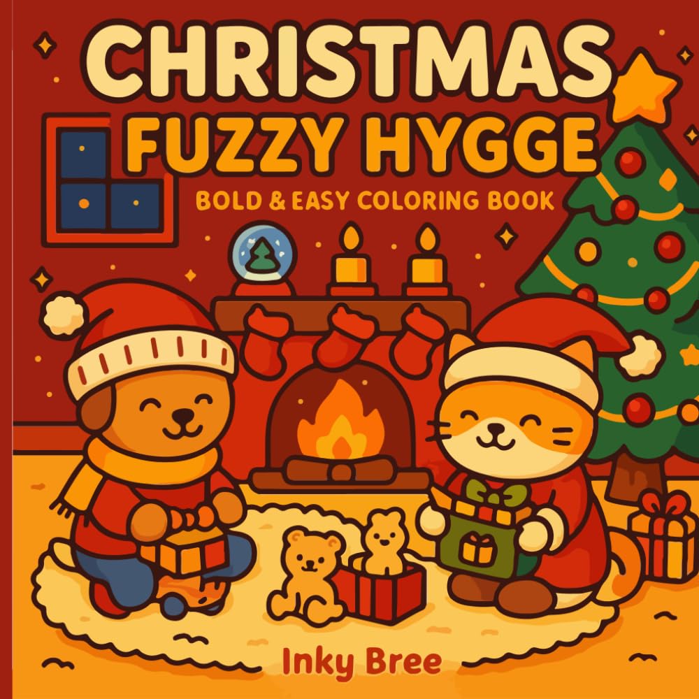 Christmas Fuzzy Hygge: Bold & Easy Coloring Book