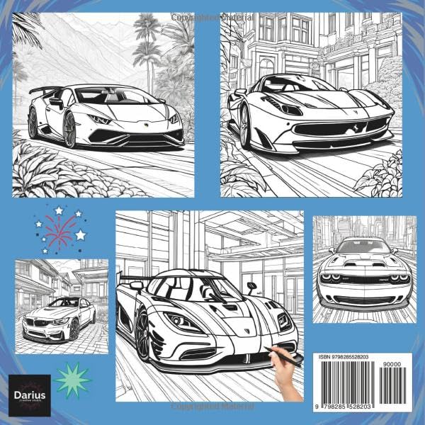 10 Second Cars Coloring Book: Fast, Furious, and Fun: 50 High-Speed Cars to Color and Learn About (Car Coloring Books)