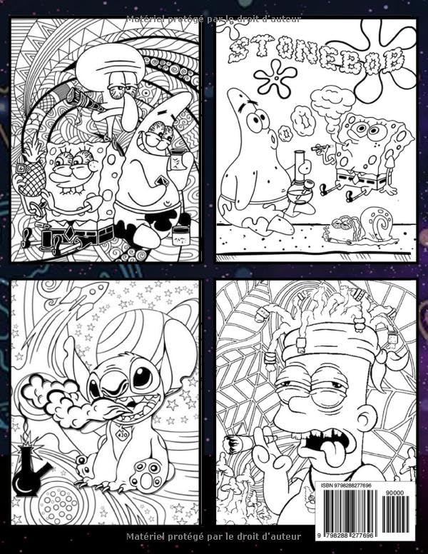90s Cartoon Stoner Coloring Book:: 44+ Funny, Trippy & Chill Cartoon Coloring Pages for Adults — A Perfect Way to Relax and Vibe (French Edition)