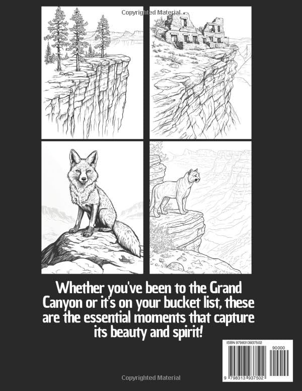 Coloring Grand Canyon: A Stunning Coloring Book of Scenic Views & Landmarks: Relax and Explore One of America’s Greatest Natural Wonders