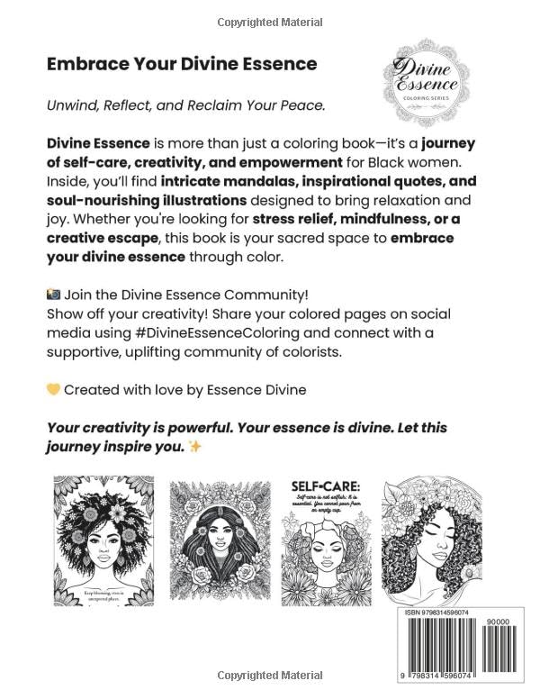 Divine Essence: A Coloring Journey for Black Women (Divine Essence Adult Coloring Series)