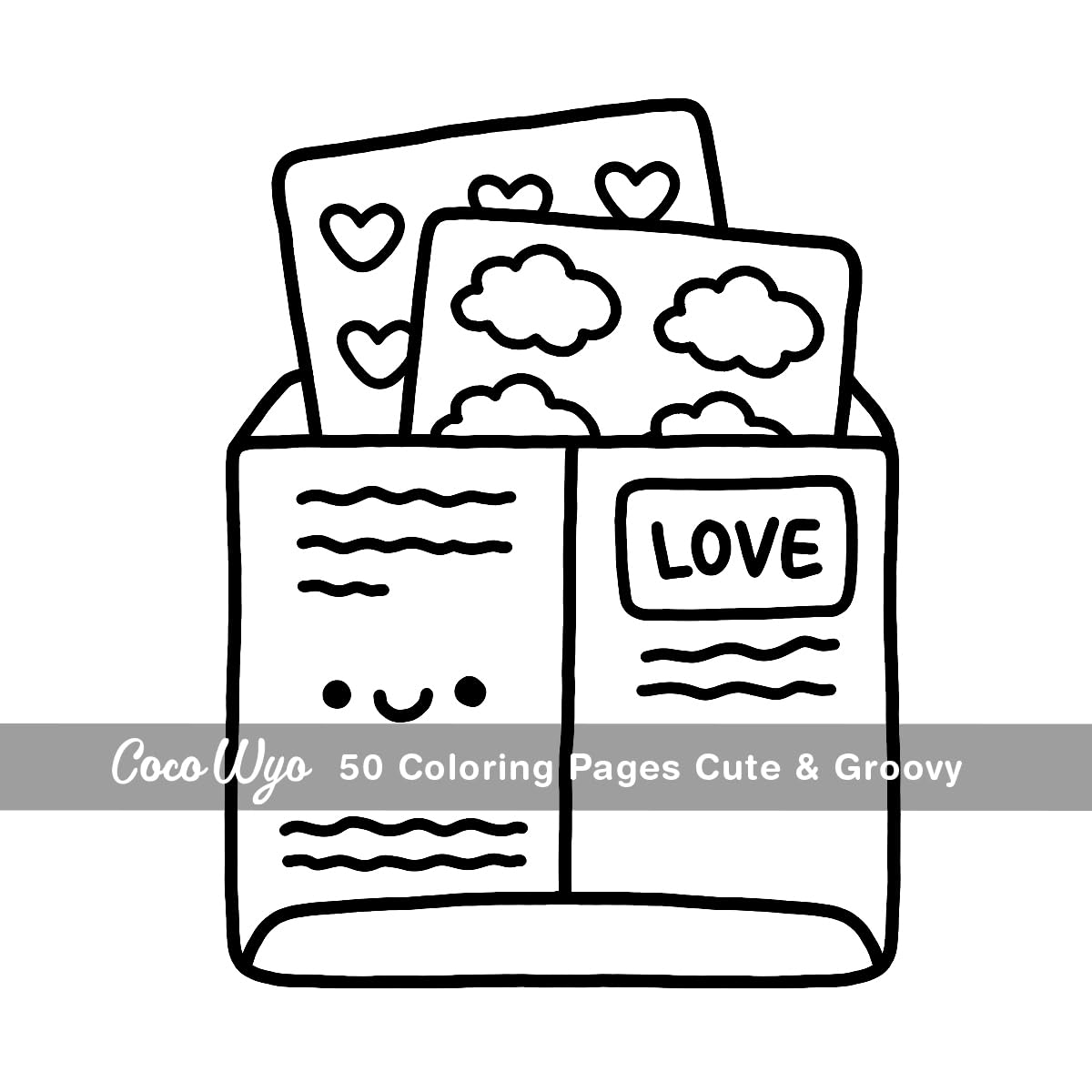 Cute & Groovy: Coloring Book for Adults and Kids, Bold and Easy, Simple and Big Designs for Relaxation Featuring Lovely Things (Bold & Easy Coloring)