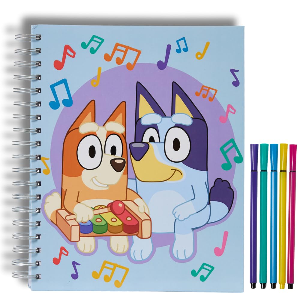 Minecraft Sketchbook Set, 5 Washable Markers, Spiral Bound, 86 Blank Pages