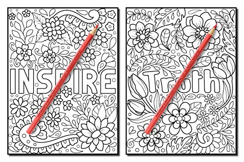 Inspirational Words: An Adult Coloring Book with Fun Word Designs, Cute Kawaii Doodles, and Relaxing Flower Patterns (Inspirational Coloring Books)