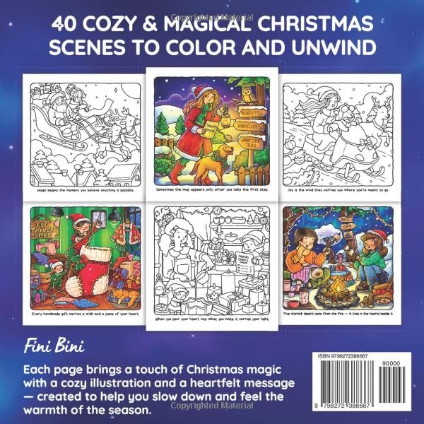 Mindful Girl 3: Cozy Christmas Coloring Book for Adults & Teens Featuring 40 Magical Holiday & Winter Moments with Santa Claus and Cute Little Elves (Hygge & Simple Joys)