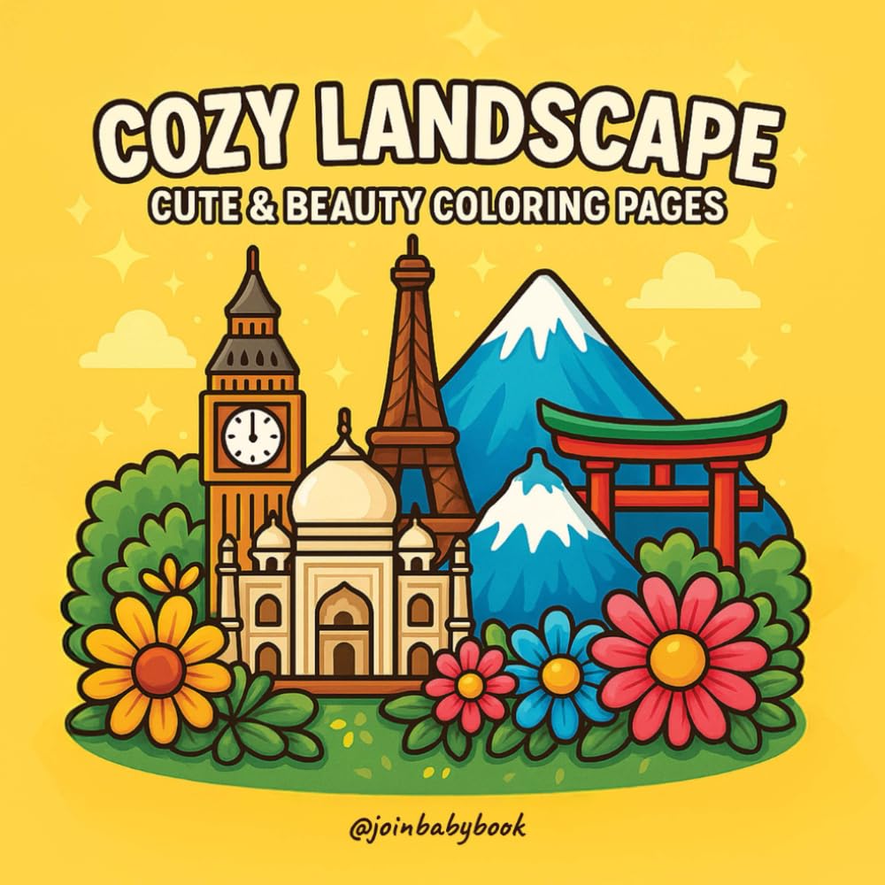 Cozy Landscapes Around the World – A Hygge-Inspired Coloring Journey Through Cities, Flowers & Quiet Places: A Relaxing & Simple Coloring Book for ... Stress Relief (Cozy & Comfy Coloring Books)