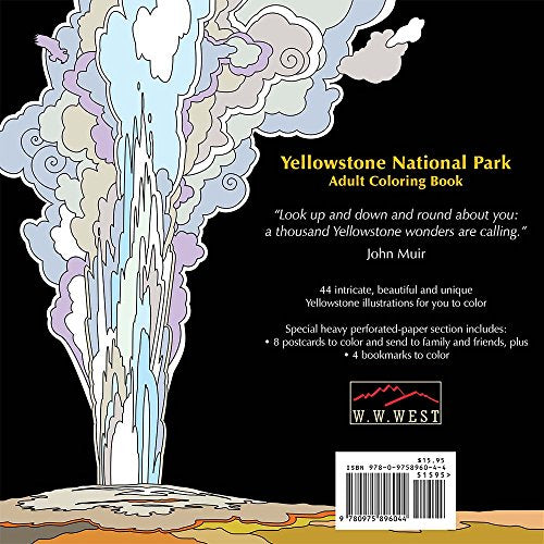 Yellowstone National Park, Adult Coloring Book