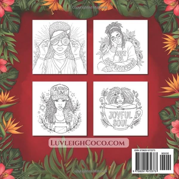 EBONY ENERGY Coloring Book: Celebrating Black Women with Bold Fashion, and Diverse Vibes for Self-Love, Confidence, and Creative Expression for Teens and Adults
