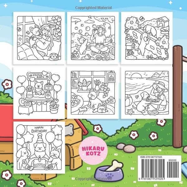 Dog Moments: Puppy Life Coloring Book for Adults and Teens (Cat & Dog Coloring Book)