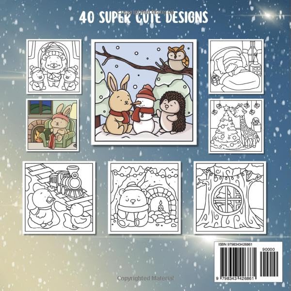 Fuzzy Christmas: Cozy and Comfy Coloring Book featuring Super Cute Holiday Pages with Easy and Simple Desings for Adults and Kids