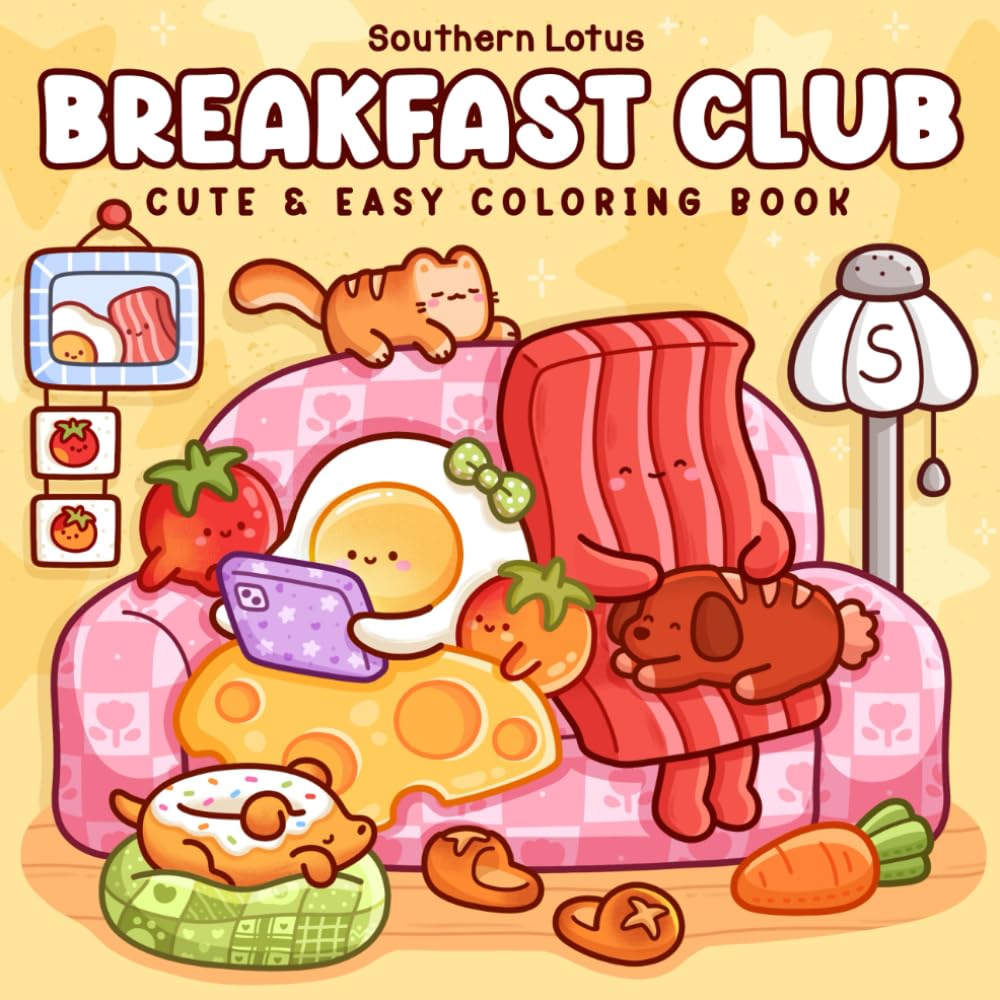 Breakfast Club: Coloring Book for Adults and Teens Featuring Cozy Food and Drinks in Funny Moments and Comfy Times for Relaxation (Cute & Easy Coloring)