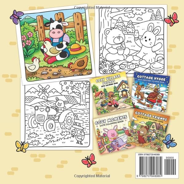 Cozy Garden Friends: Cute Coloring Book for Adults and Teens, Featuring Adorable Animal Characters (Cute and Cozy Coloring Books)