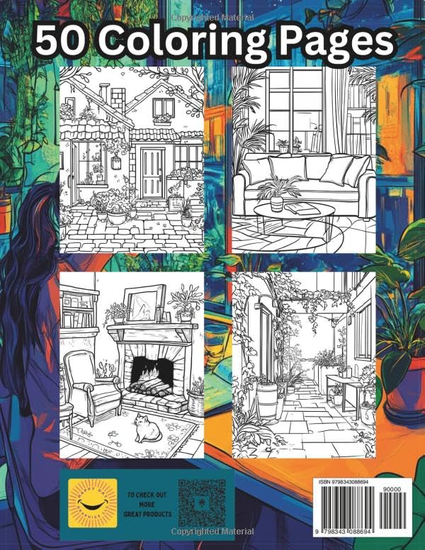 Hygge Place Coloring: Cozy hygge coloring book