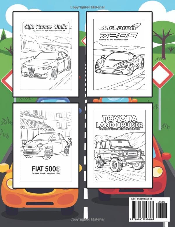 My Big Book of Modern Cars Coloring Fun for Kids Ages 4-8: 50 Cool Cars to Color – From Electric Rides to Super Speed Racers!