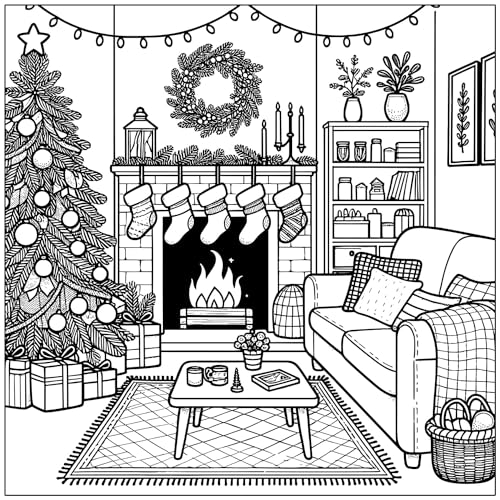 Holiday Homes Adult Coloring Book: Festive Cozy Houses for Yuletide and Winter Holidays