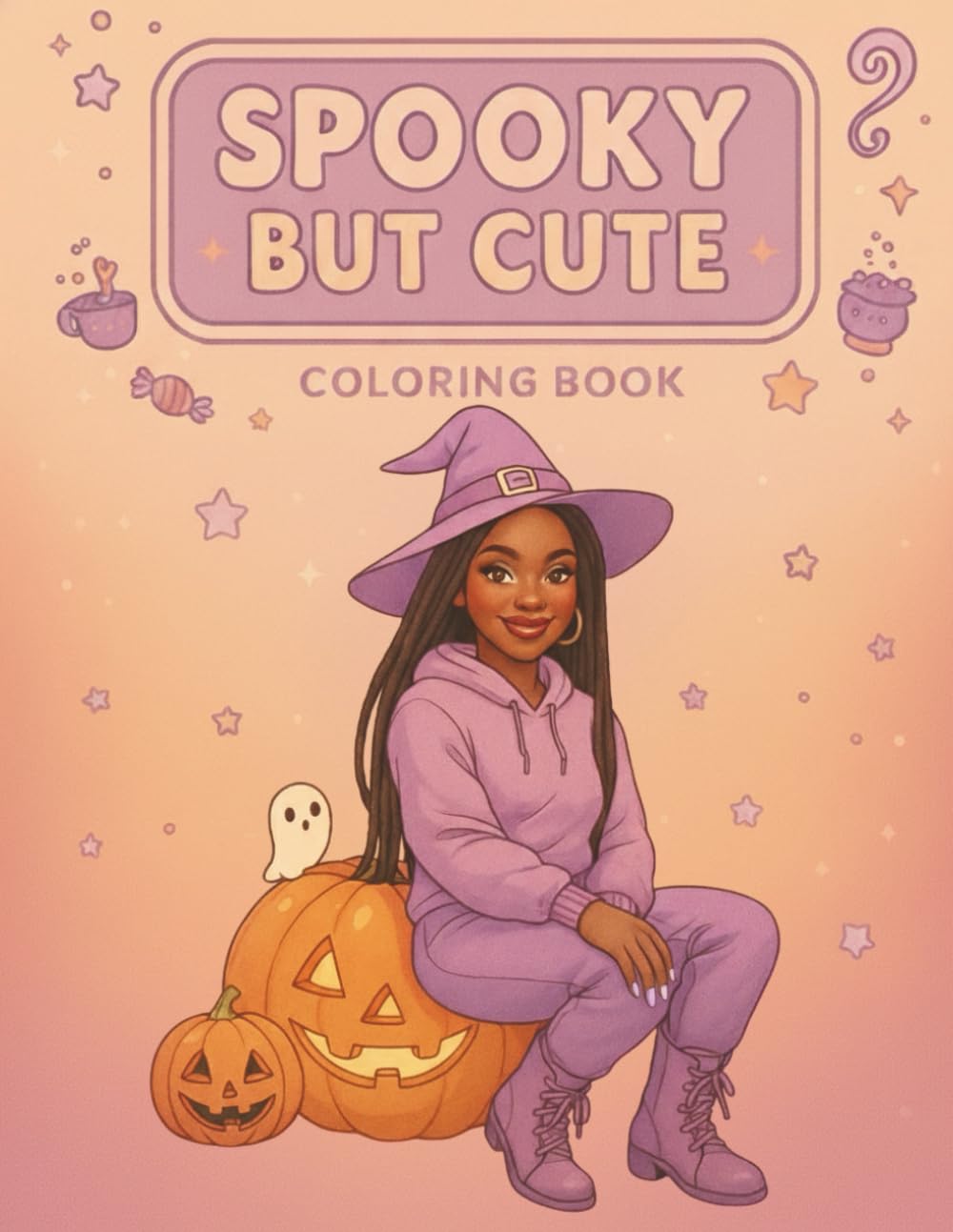 Spooky But Cute: A Halloween Coloring Book for Black Women Featuring Witches, Pumpkins, Cozy Haunted Scenes, and Playful Gothic Designs for Relaxation, Creativity, and Fun