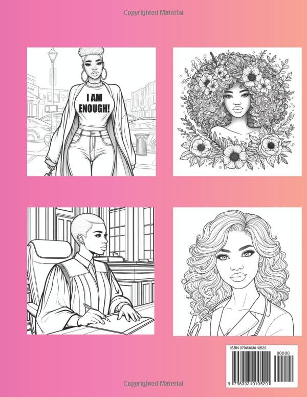 I Am Enough Inspirational Adult Coloring Book For Black Women
