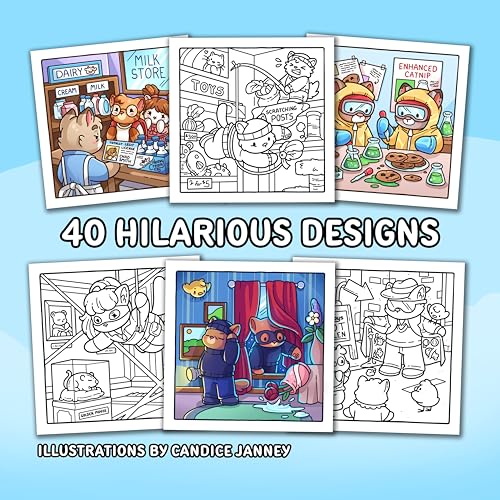 Cat Crimes: Cozy Coloring Book for Adults and Teens with Funny Scenes for Cat Lovers