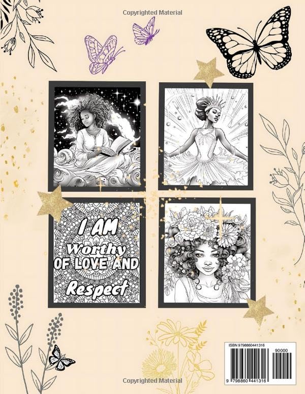 Black Girl Magic Coloring Book: Empowering Affirmations: A Gift of Positivity for Black Girls