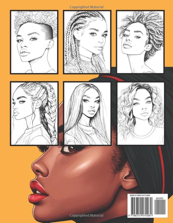Black Women Coloring Book: 50 Beautiful Designs of African American Portraits for Teens and Adults