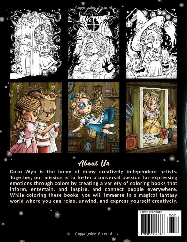 Spooky Doll: Cute and Creepy Coloring Book with a Mysterious Journey for Stress Relief and Relaxation