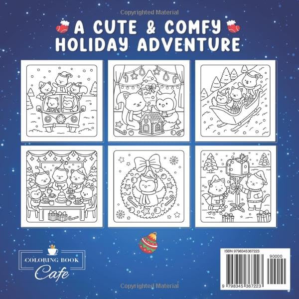 Comfy Christmas: Cute and Cozy Coloring Book for Adults & Teens Featuring Christmas Hygge Scenes with Adorable Animal Characters (Cute and Comfy Coloring Books)