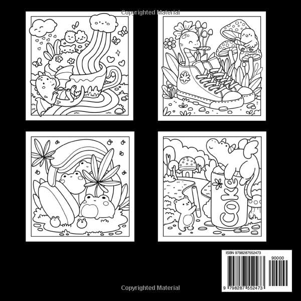 Fantasy Stoner, Dreamy Scenes With Magical Creatures Coloring Book: Trippy Stoner Therapy Illustrations For Adults, Simple & Easy Designs
