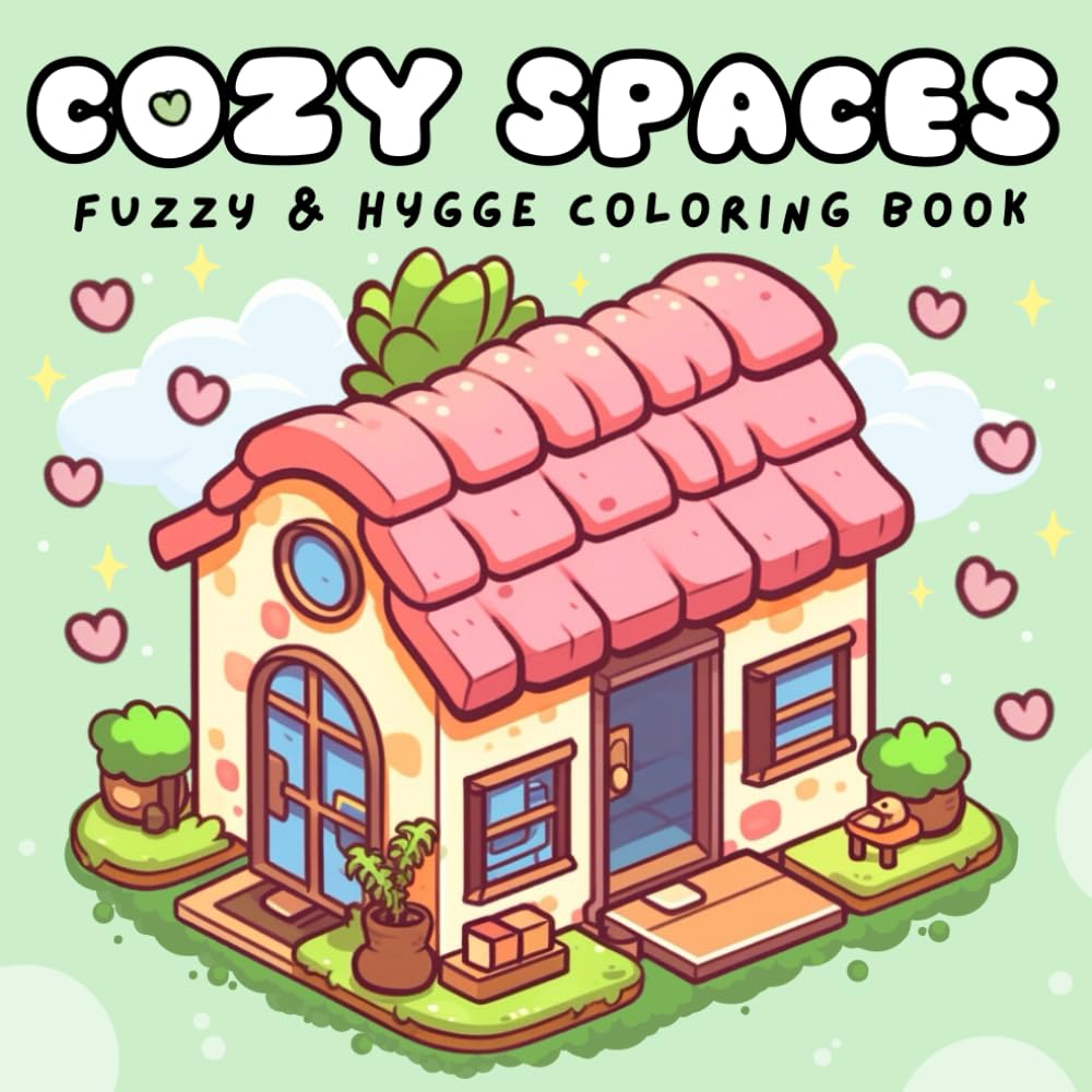 Cozy Spaces: Fuzzy Hygge Coloring Book for Adults and Teens. Bold and Easy Rooms, Little Corners, Cute and Comfy Simple Art for Relaxation (Cozy Hygge Coloring)