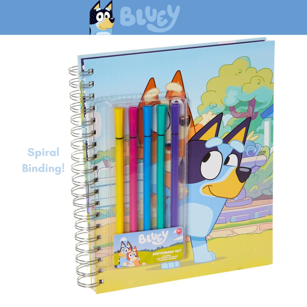 Minecraft Sketchbook Set, 5 Washable Markers, Spiral Bound, 86 Blank Pages