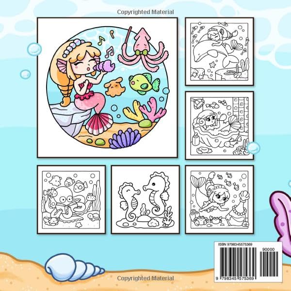 Ocean Home: Coloring Book for Adults and Teens Featuring Ocean Life with Adorable Mermaids and Sea Animals, Cute and Easy Drawings for Relaxation (Cozy Ocean)