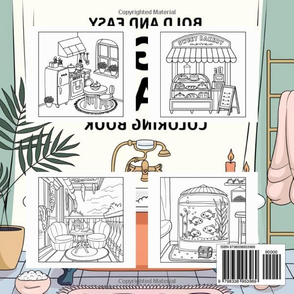 Bold and Easy Hygge Place Coloring Book: Relaxing and cozy designs for adults to color, get creative, and enjoy.