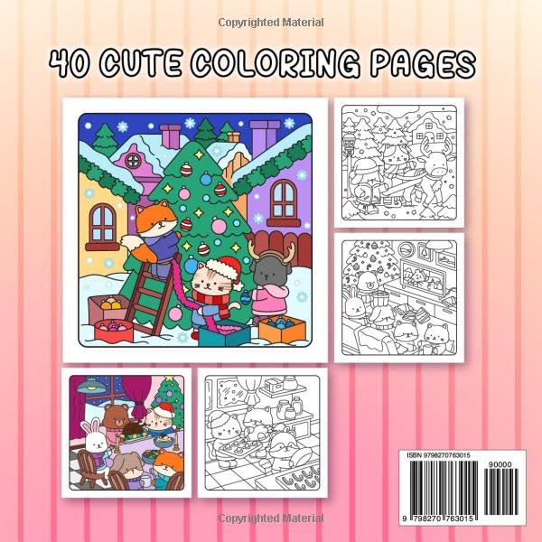 Merry Moments: Cozy Christmas Coloring Book for Adults & Teens: Super Cute Animal Friends, Wholesome Winter & Holiday Scenes for Relaxation, Mindfulness & Stress Relief