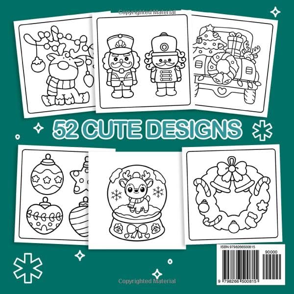 Christmas: Bold and Easy Coloring Book for Adults and Teens Featuring Simple Cute Christmas Designs For Relaxation (Bold & Easy Coloring Books)