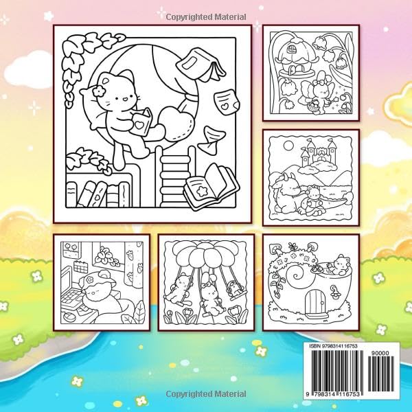 Little Friends: Coloring Book for Adults and Teens Featuring Fuzzy Animal Characters and Cute Besties in Cozy Moments and Daily Adventures for Relaxation (Cute & Easy Coloring)