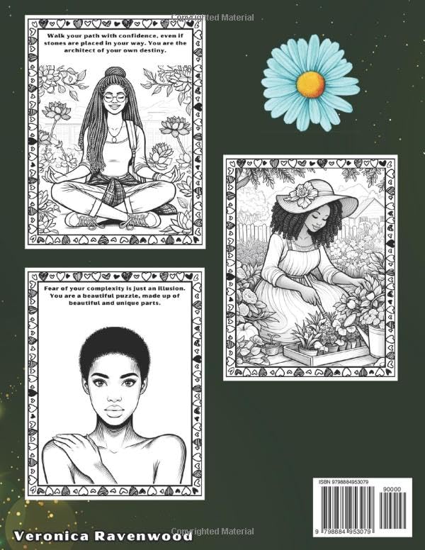 Coloring Book for Black Women with Encouraging Positive Affirmations: A Celebration of African American Power, Beauty, and Resilience for Adults and Teens