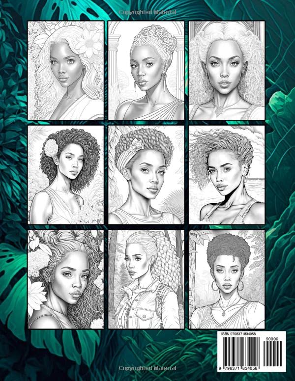 Black Woman Coloring Book: Honoring the Beauty and Culture of Black and Brown African American Woman in Grayscale Coloring Book | For Stress Relief and Relaxation
