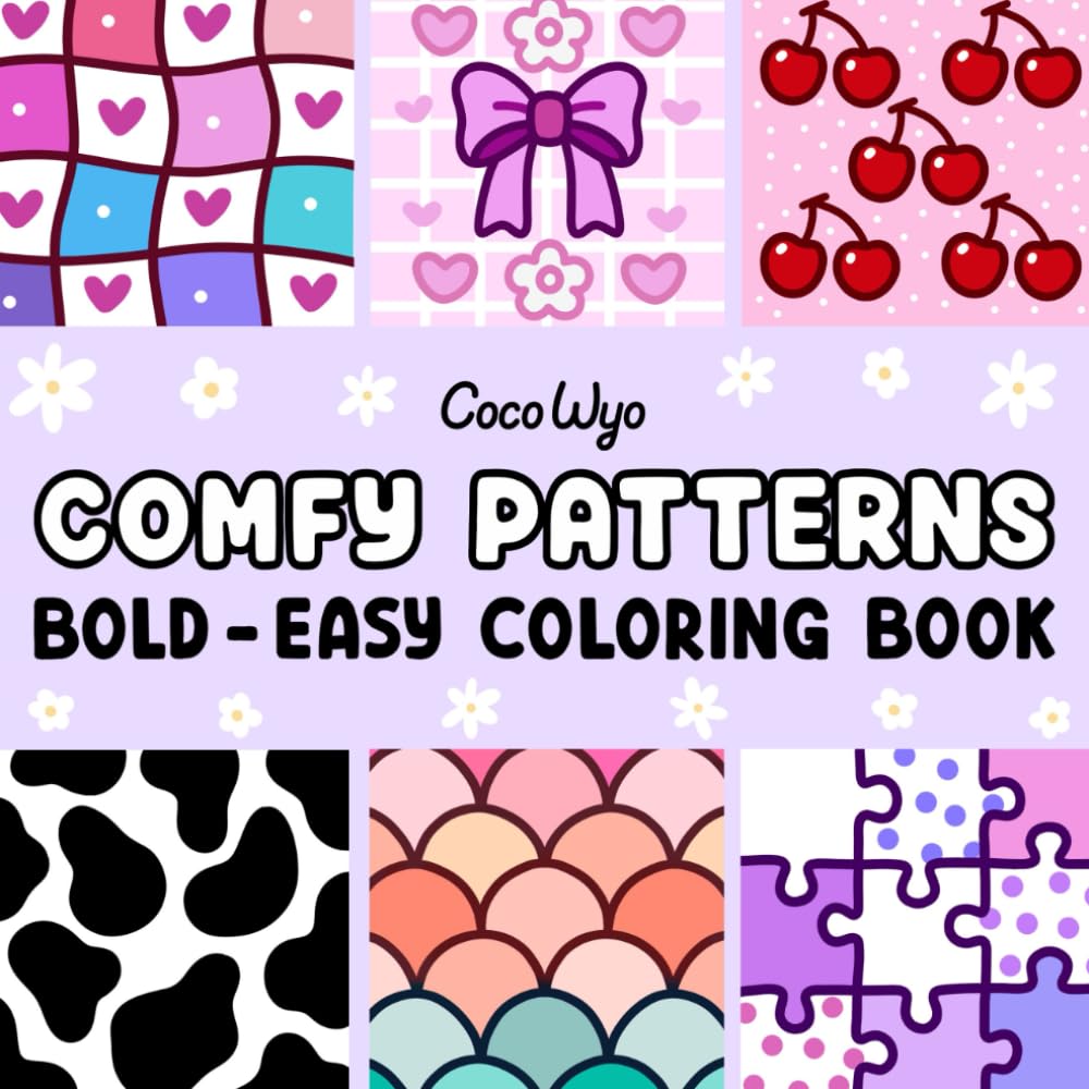 Comfy Patterns: Coloring Book for Adults and Kids, Bold and Easy, Simple and Big Designs for Relaxation Featuring Lovely Cozy Pattern and Mandala (Bold & Easy Coloring)