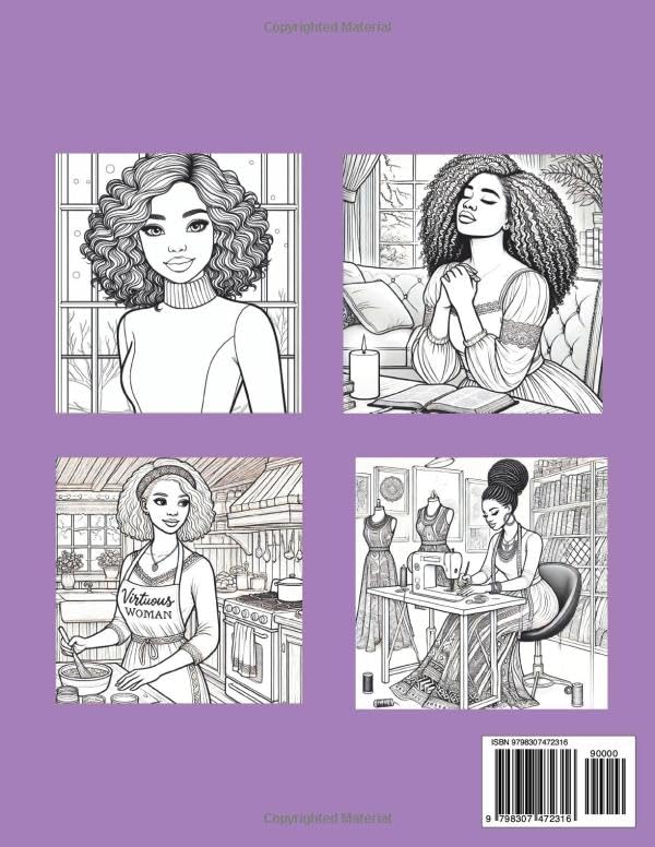 Proverbs 31 Adult Coloring Book For Black Women: Faith-Based Relaxation and Creativity with Bible Verses Celebrating the Virtuous Woman