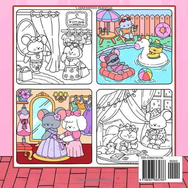 Comfy Retreat: A Cozy Coloring Book for Adults and Teens Featuring Super Cute Animals in Girly Hygge Moments for Relaxation & Self-care