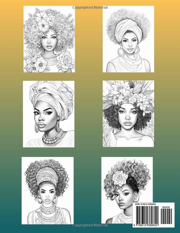 Black Women Coloring Book: Celebration of Beauty and Strength