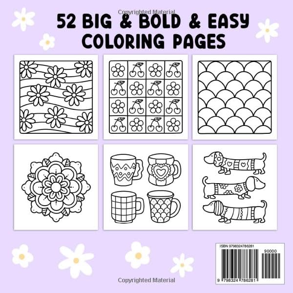 Comfy Patterns: Coloring Book for Adults and Kids, Bold and Easy, Simple and Big Designs for Relaxation Featuring Lovely Cozy Pattern and Mandala (Bold & Easy Coloring)