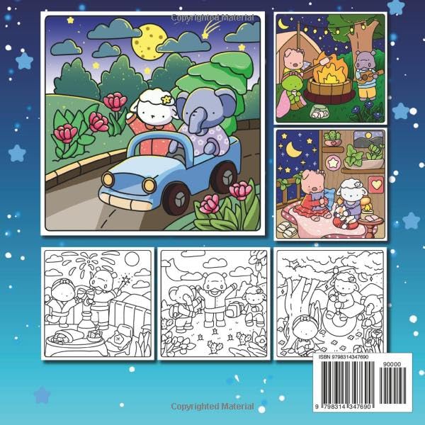 Cozy Nights Coloring Book for Teens and Adults: Featuring Sweet Little Cuties, Hygge Moments, and Nighttime Fun (Cozy Moments & Places Coloring)