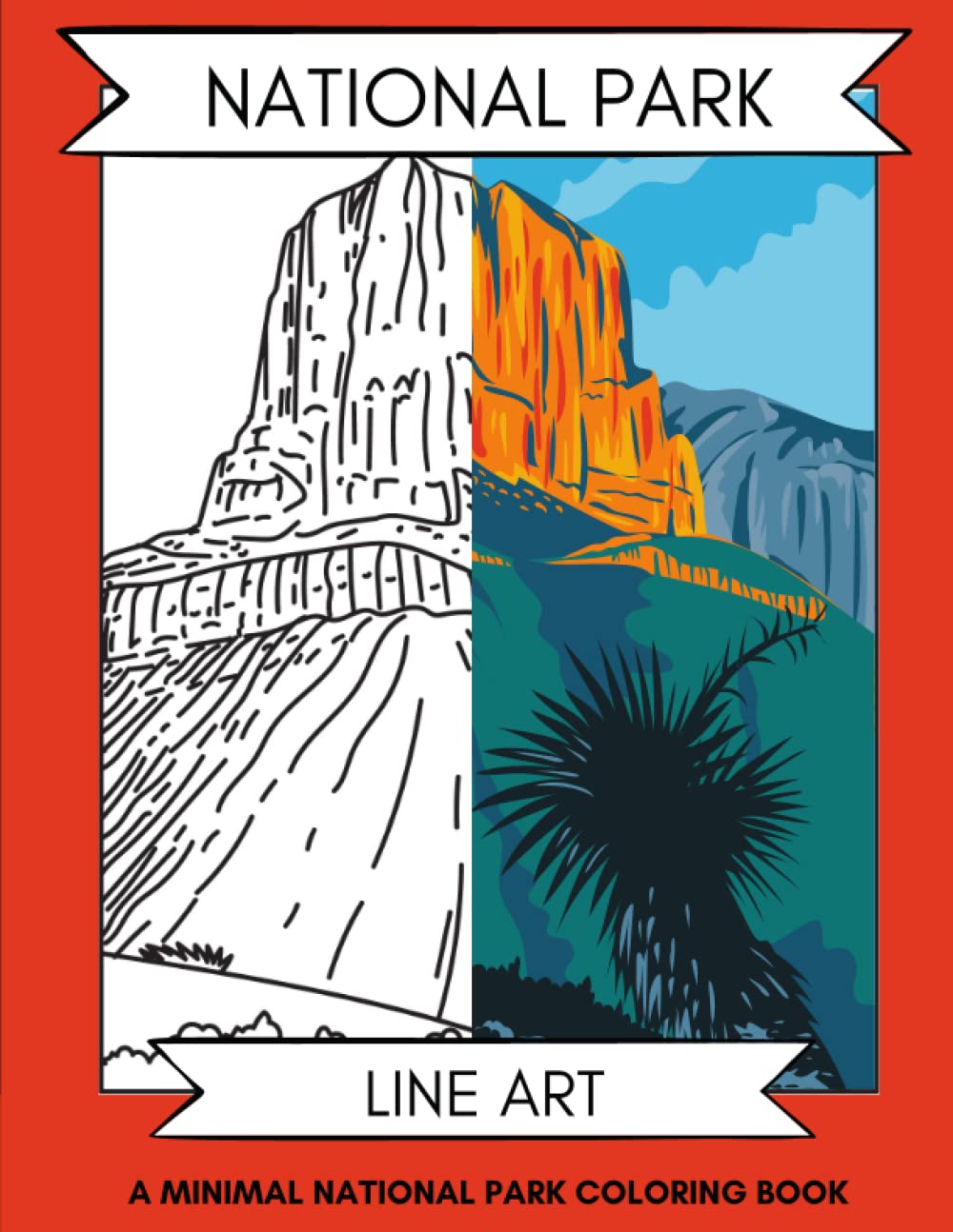 National Park Line Art: A Minimal National Park Coloring Book