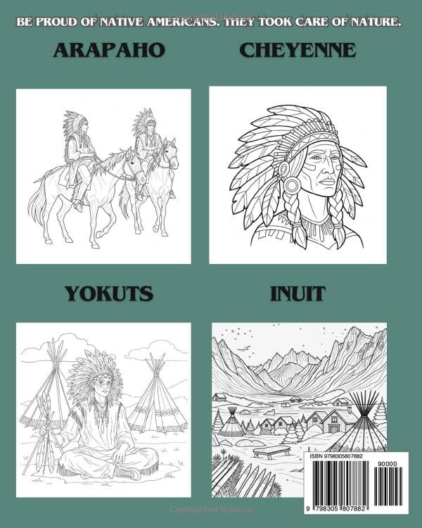 NATIVE AMERICANS Coloring and reading book: All Native American tribes for you to color and learn about their lives.