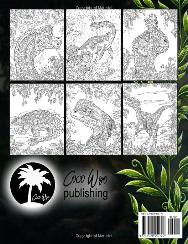 Dinosaur Coloring Book: Dinosaurs Adults Coloring Book With Relax Illustrations For Stress Relief
