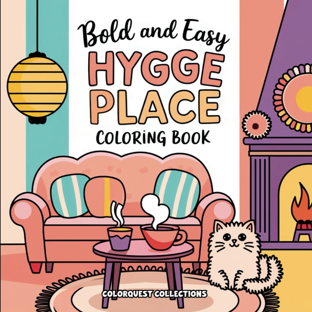 Hygge Place Coloring Book: Unwind With Bold and Easy, Cute and Cozy Hygge Vibes (Hygge Place Coloring Books)