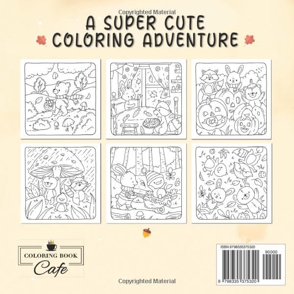 Autumn Hygge: Cute and Cozy Coloring Book for Adults & Teens Featuring Autumn Scenes with Adorable Animals Characters