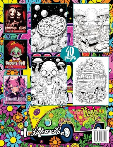 Lets Get High and Color: A Stoner's Coloring Book Adventure Featuring Trippy Art, Weed Themes, and Cartoon Characters - Unleash Your Creativity!