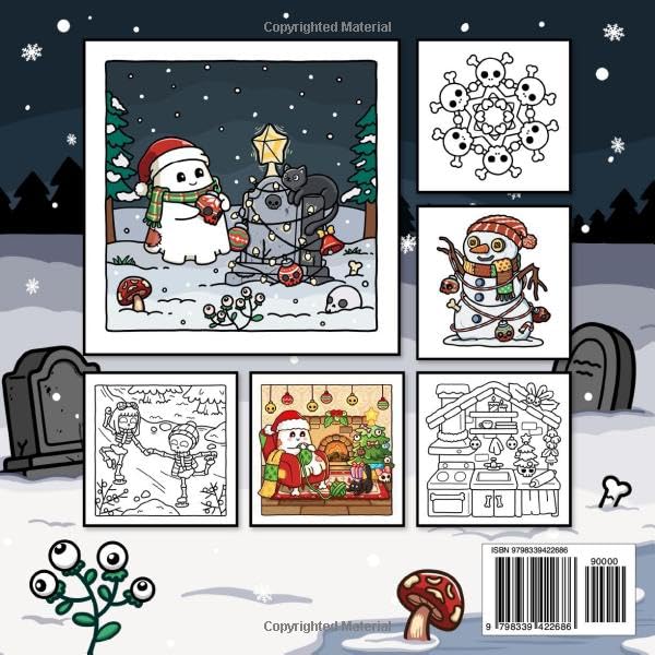 Spooky Xmas: Coloring Book for Adults and Teens Featuring Easy Designs of Cozy Christmas with Cute Creepy Characters and Holiday Stuff for Relaxation (Spooky - Cute - Easy Coloring)